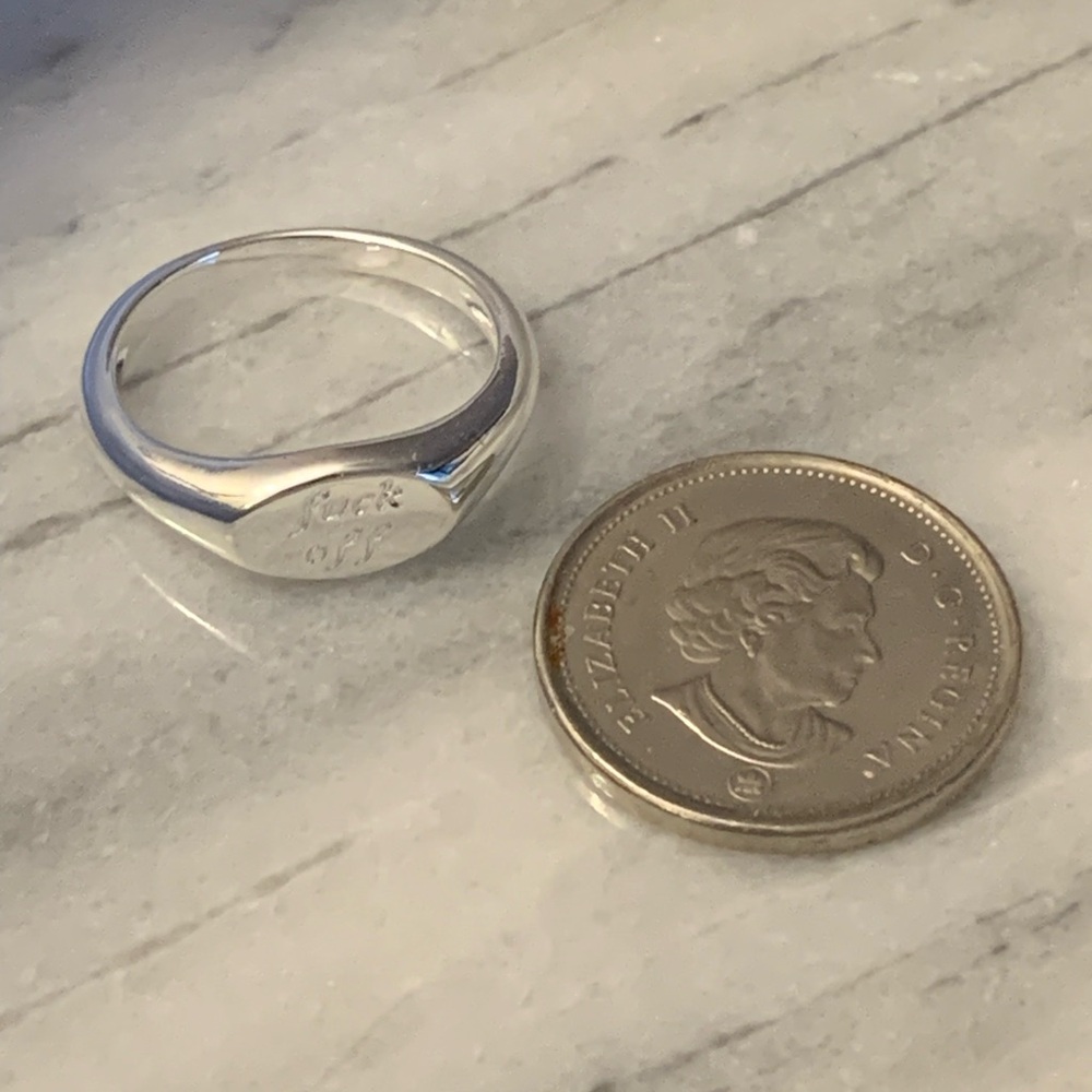 Silver Plated “F*ck Off” Statement  Ring - Picture 3 of 3